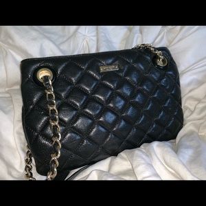 Kate Spade black leather quilted purse